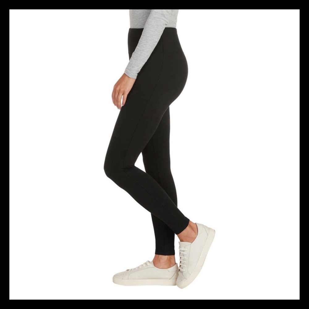 MAX & MIA Ladies Ultra Soft French Terry Legging Black - Picture 2 of 5